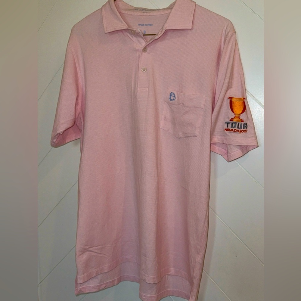 B Draddy Sport light pink polo shirt golf club Nevada Tour small pristine - Picture 7 of 11
